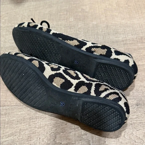 Rothy's Black and Cream Leopard Flats - Picture 3 of 3